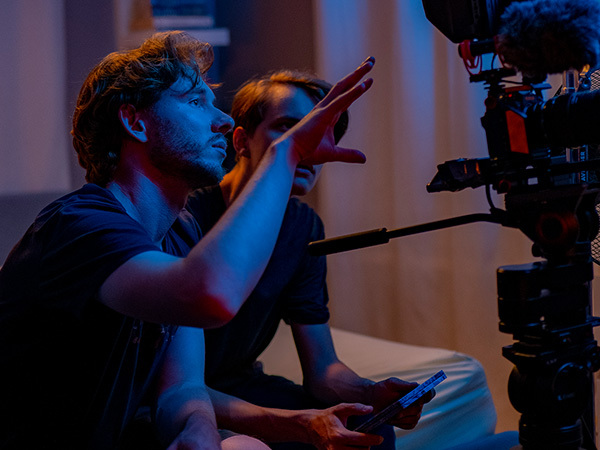 Operator Bartek Mania i aktor Artur na planie filmu "CyberHype"